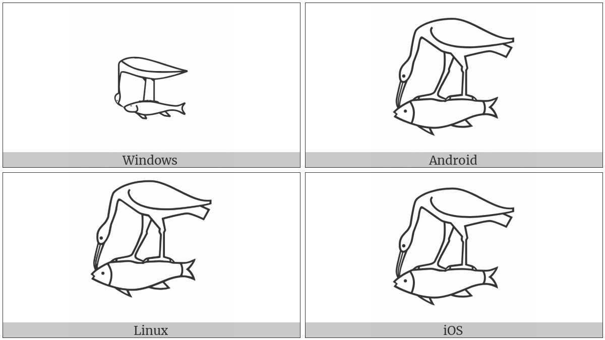 Egyptian Hieroglyph G051 on various operating systems