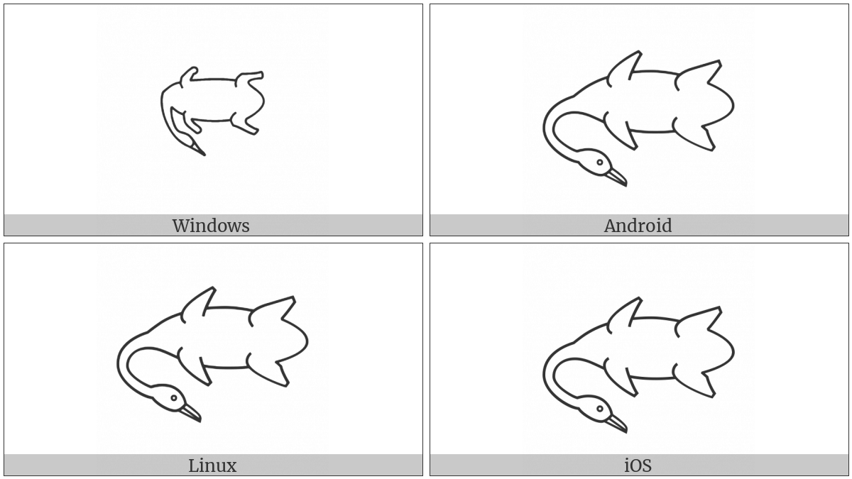 Egyptian Hieroglyph G054 on various operating systems