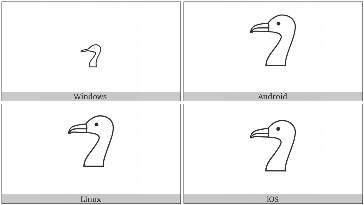 Egyptian Hieroglyph H001 on various operating systems