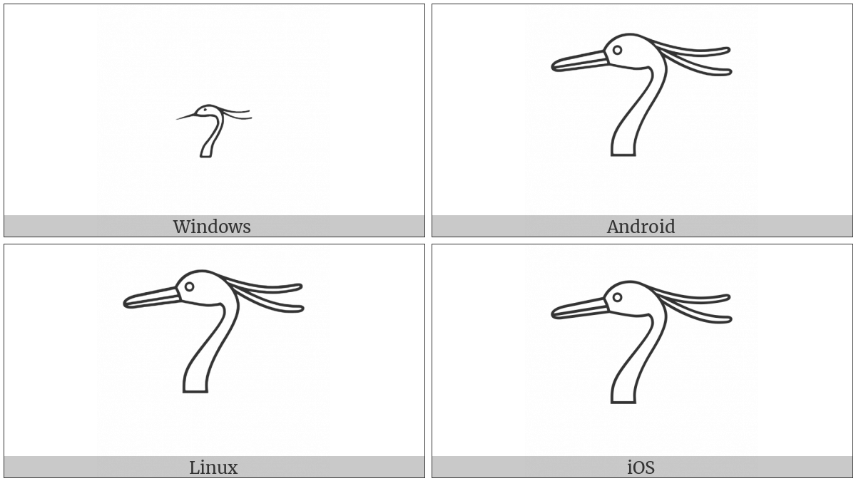 Egyptian Hieroglyph H002 on various operating systems