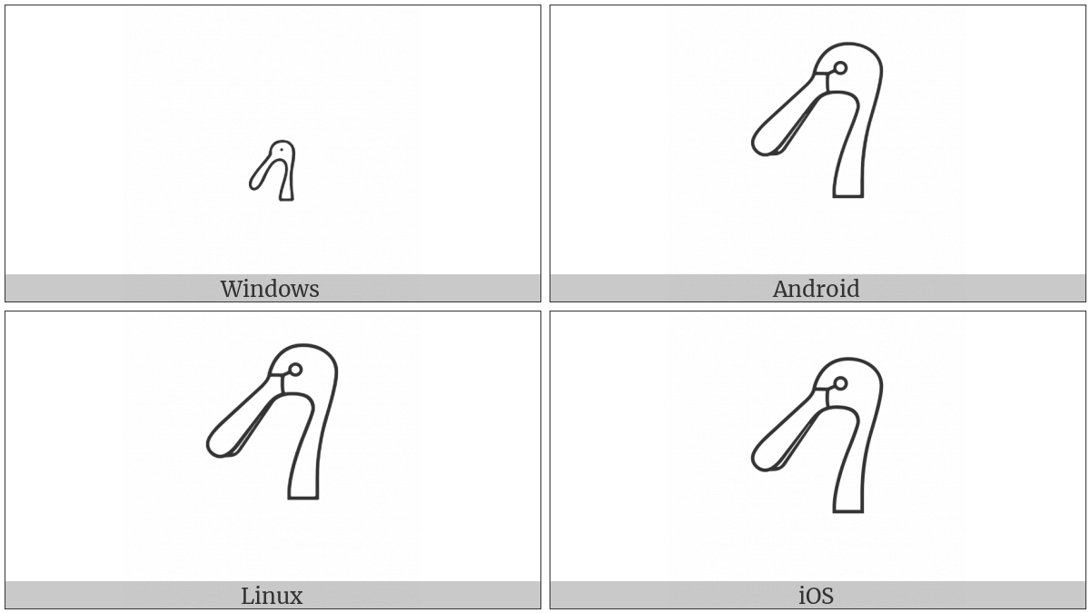 Egyptian Hieroglyph H003 on various operating systems