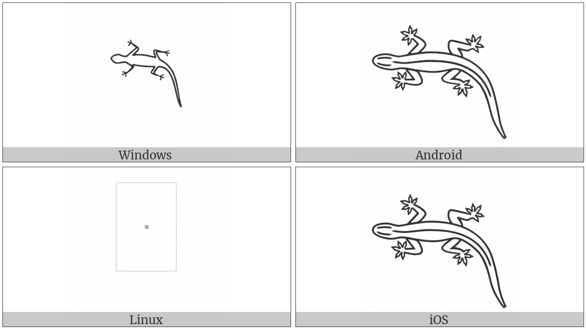 Egyptian Hieroglyph I001 on various operating systems