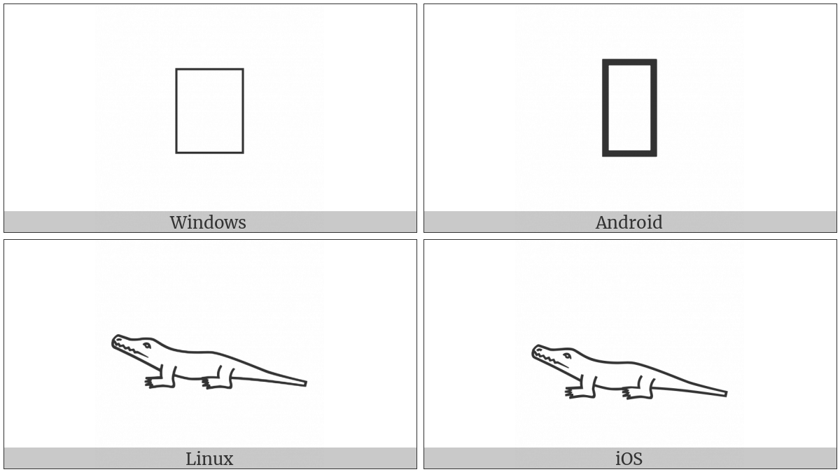 Egyptian Hieroglyph I003 on various operating systems