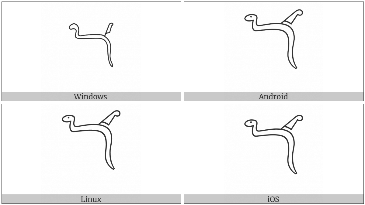 Egyptian Hieroglyph I010A on various operating systems