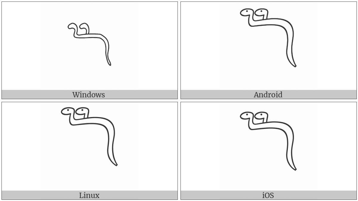 Egyptian Hieroglyph I011 on various operating systems