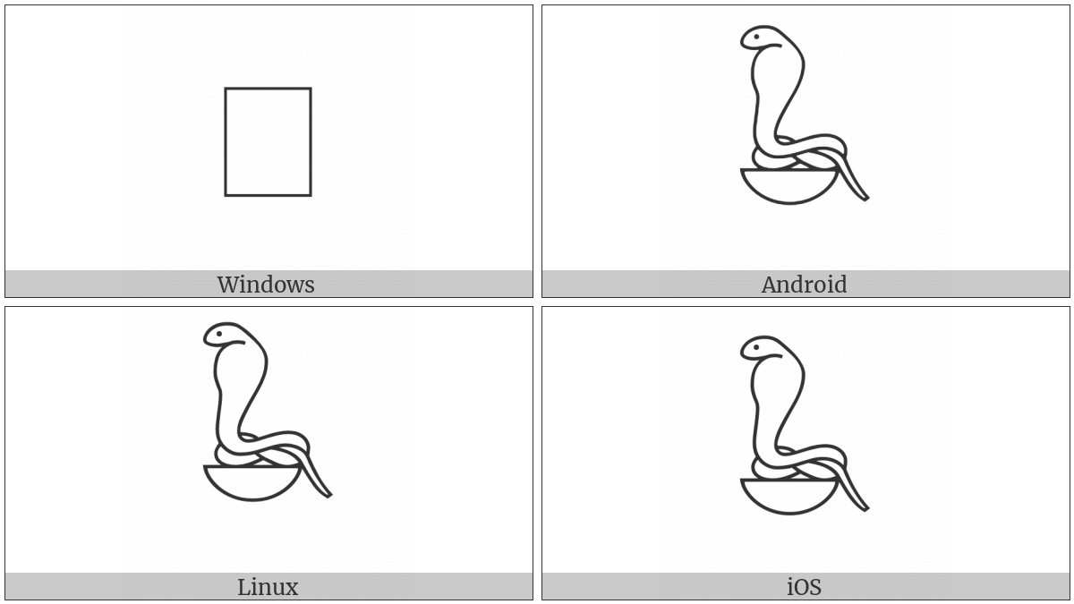 Egyptian Hieroglyph I013 on various operating systems