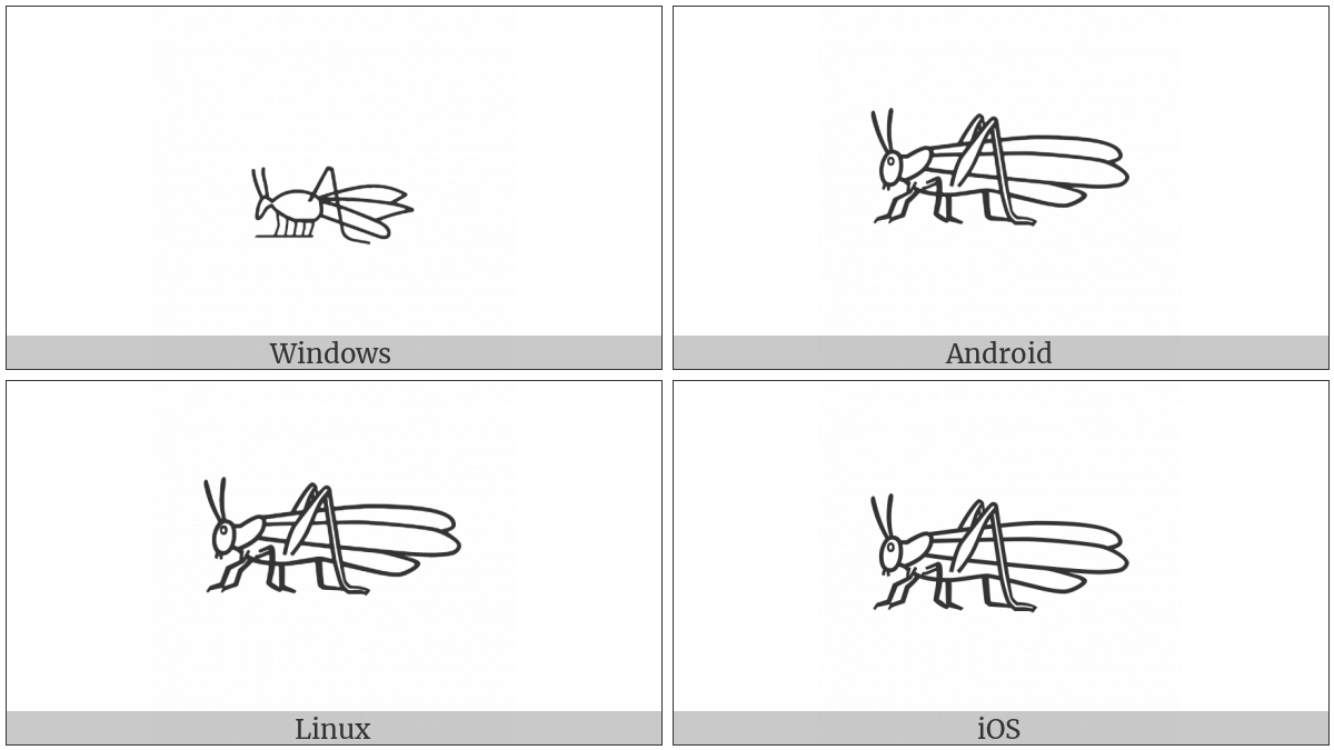 Egyptian Hieroglyph L004 on various operating systems