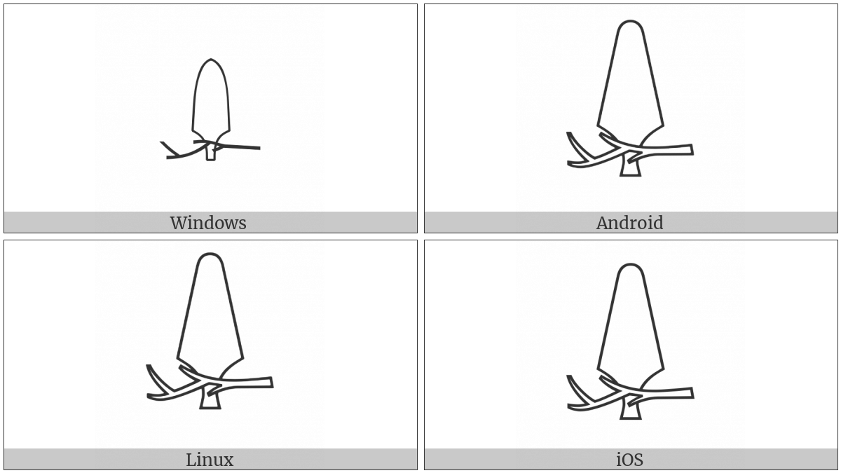 Egyptian Hieroglyph M001A on various operating systems