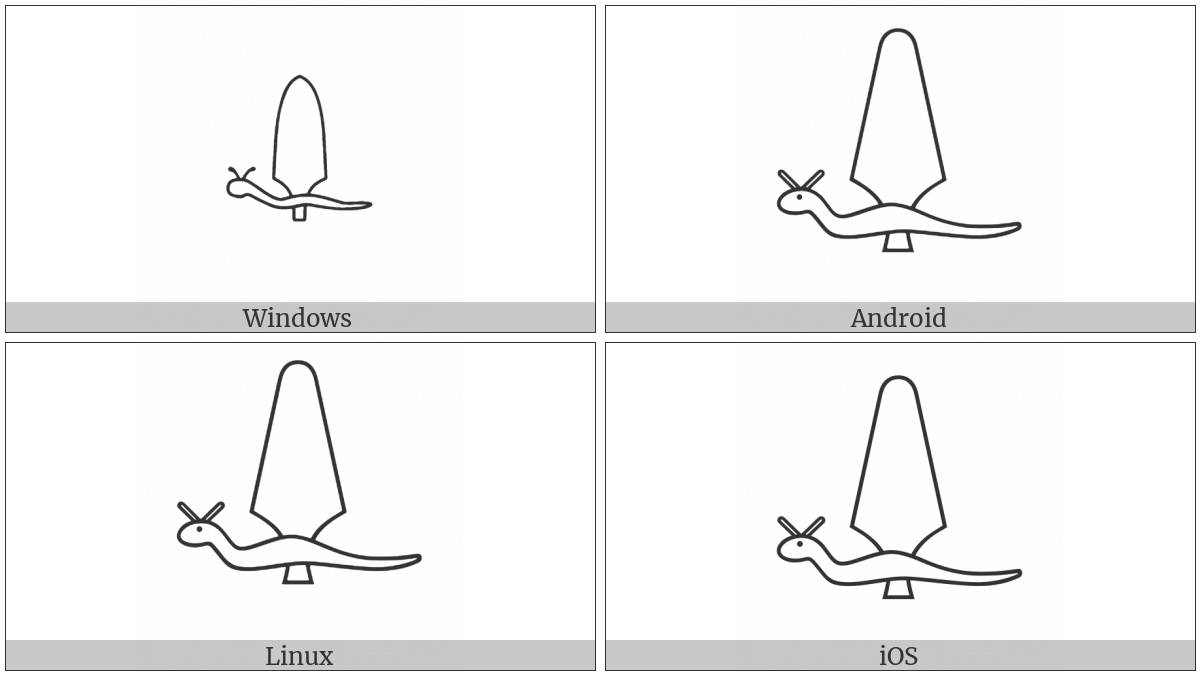 Egyptian Hieroglyph M001B on various operating systems