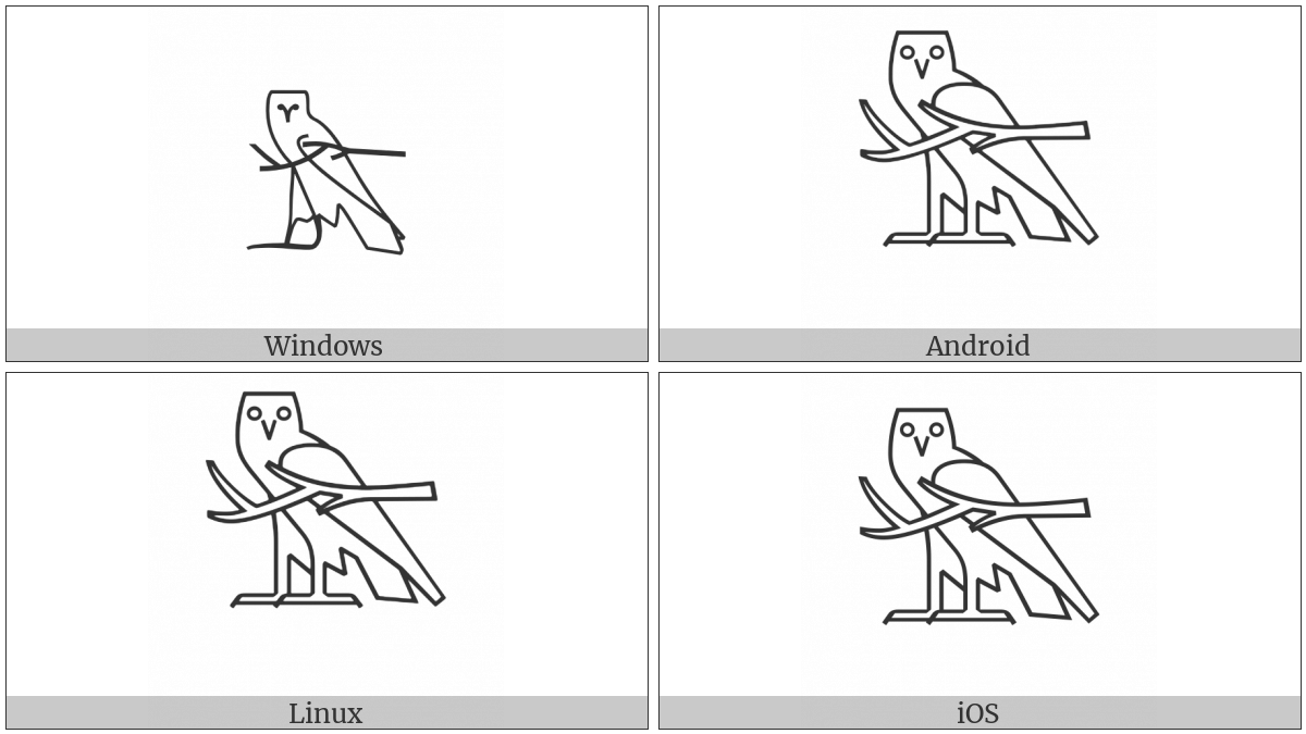 Egyptian Hieroglyph M003A on various operating systems