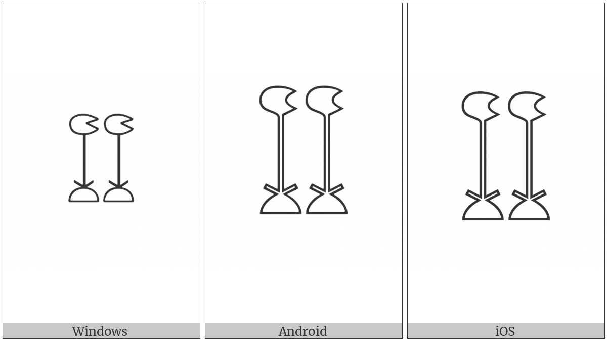 Egyptian Hieroglyph M012A on various operating systems