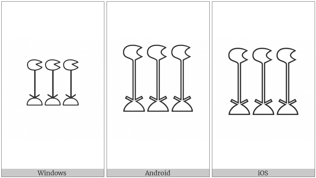 Egyptian Hieroglyph M012B on various operating systems