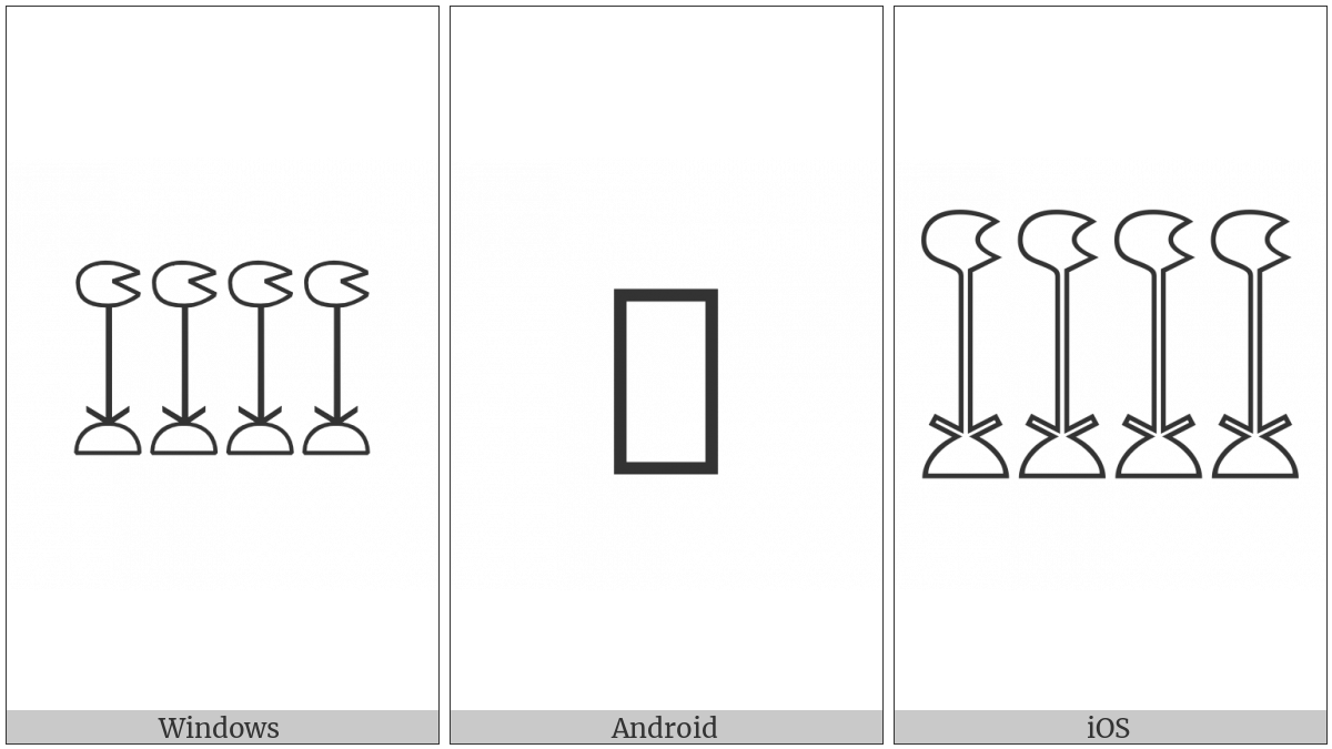 Egyptian Hieroglyph M012C on various operating systems