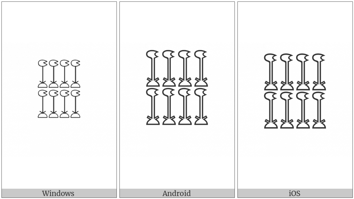 Egyptian Hieroglyph M012G on various operating systems