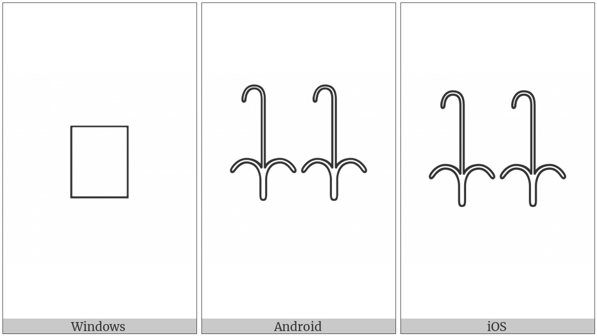 Egyptian Hieroglyph M022A on various operating systems