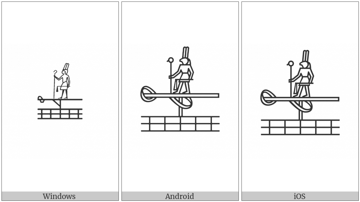 Egyptian Hieroglyph Nl009 on various operating systems