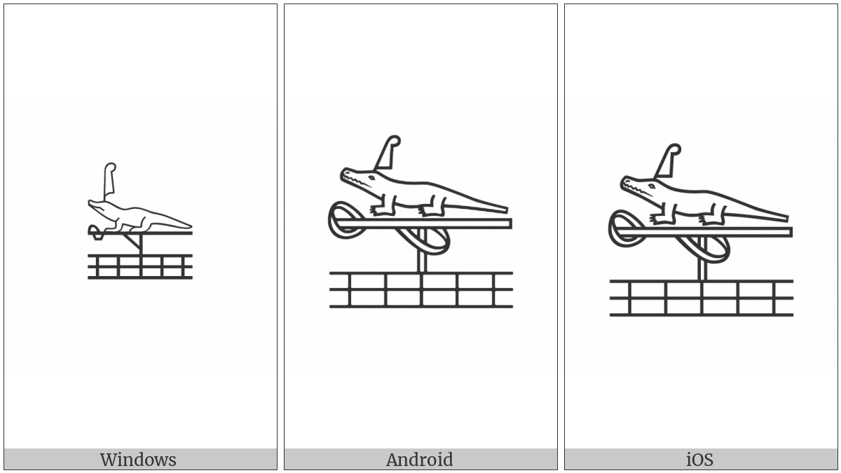 Egyptian Hieroglyph Nu006 on various operating systems