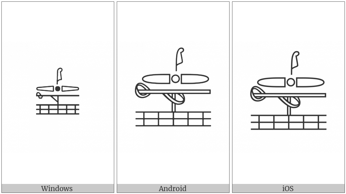 Egyptian Hieroglyph Nu009 on various operating systems