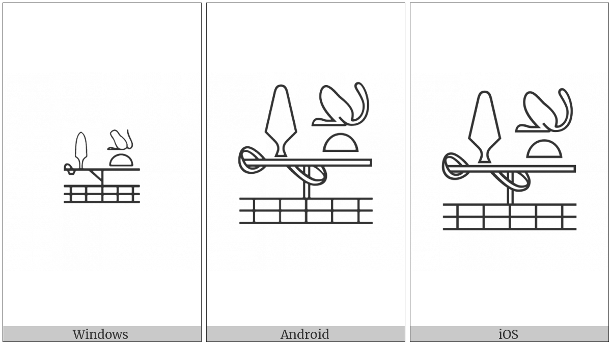 Egyptian Hieroglyph Nu021 on various operating systems