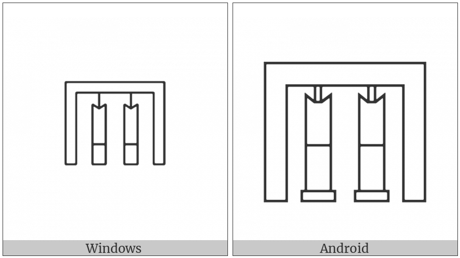 Egyptian Hieroglyph O027 on various operating systems