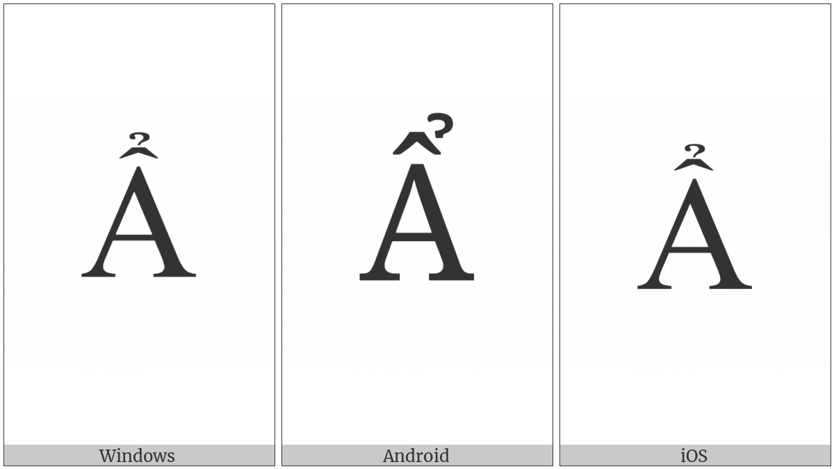 Latin Capital Letter A With Circumflex And Hook Above on various operating systems