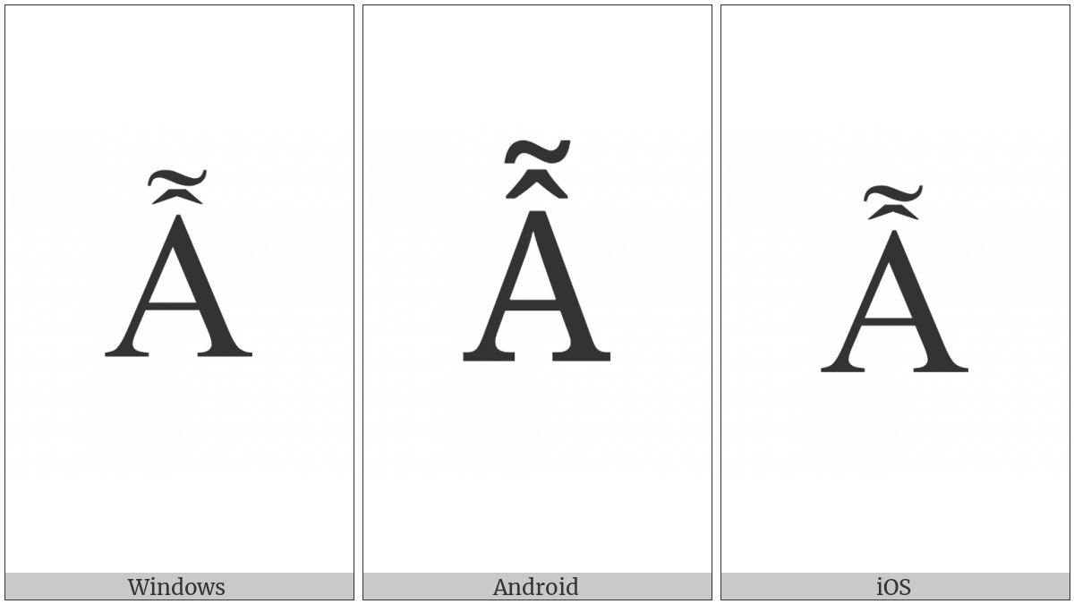 Latin Capital Letter A With Circumflex And Tilde on various operating systems