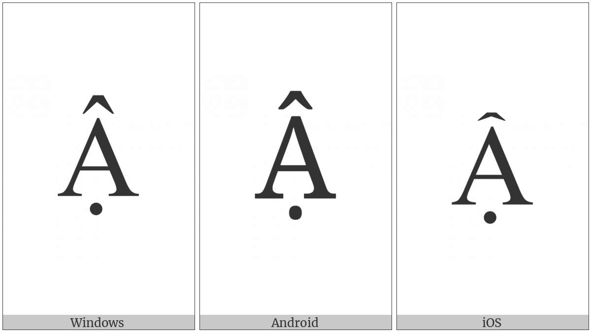 Latin Capital Letter A With Circumflex And Dot Below on various operating systems