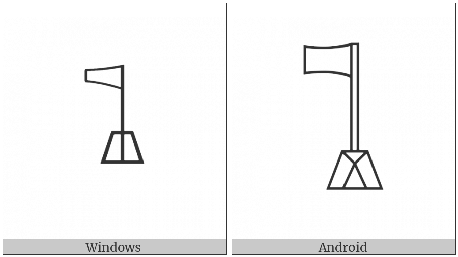 Egyptian Hieroglyph R010A on various operating systems