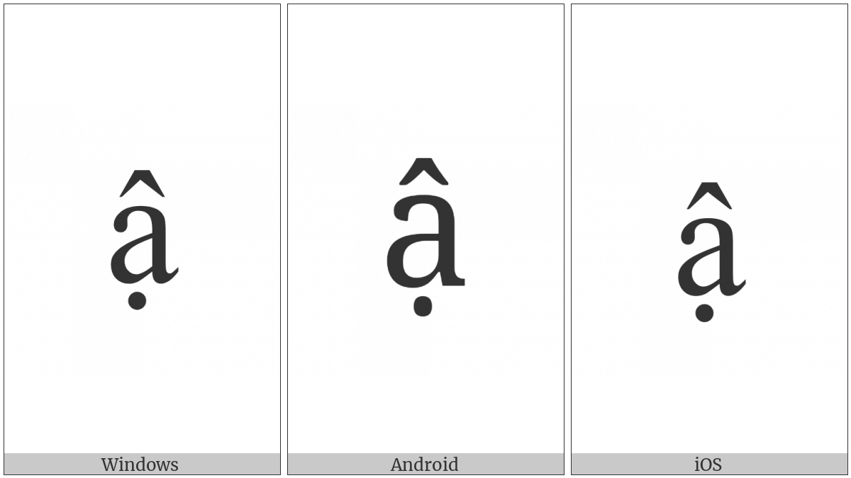 Latin Small Letter A With Circumflex And Dot Below on various operating systems