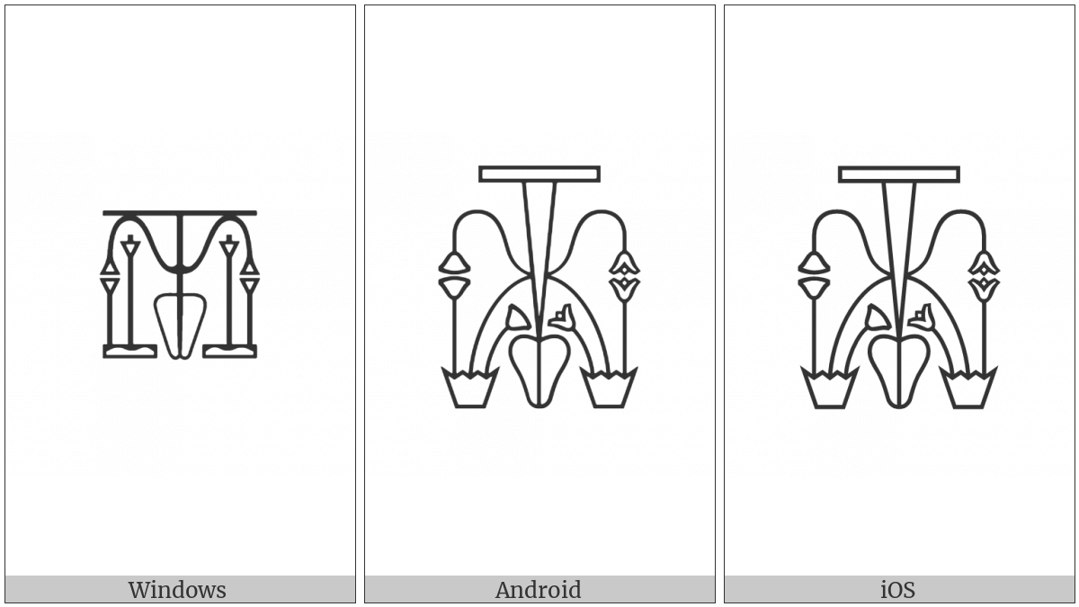 Egyptian Hieroglyph R026 on various operating systems