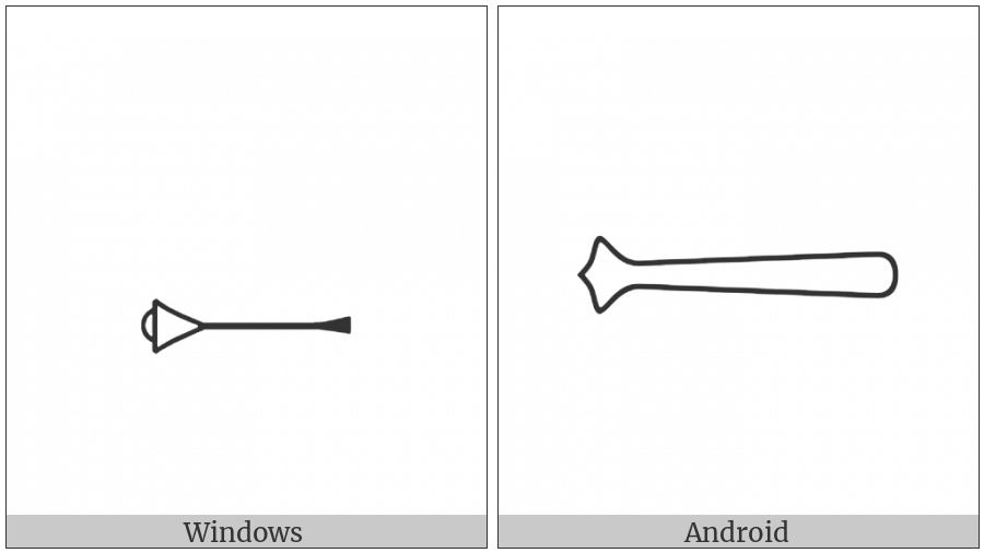 Egyptian Hieroglyph T001 on various operating systems