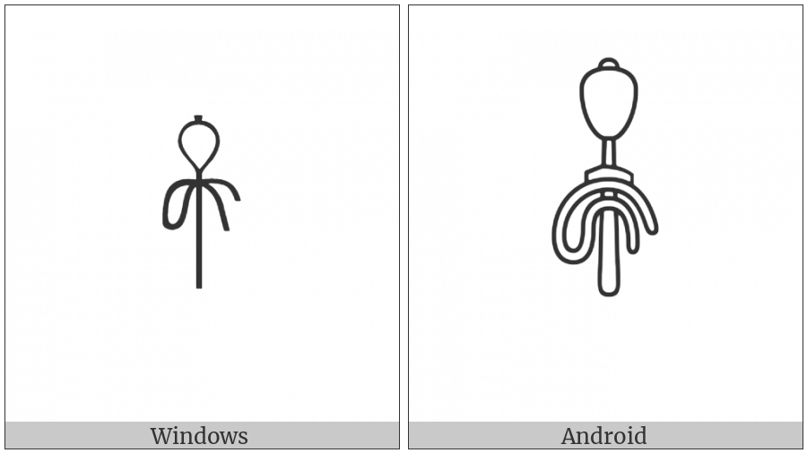 Egyptian Hieroglyph T004 on various operating systems