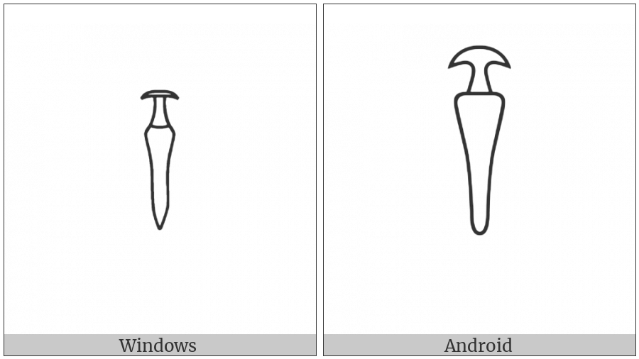 Egyptian Hieroglyph T008A on various operating systems