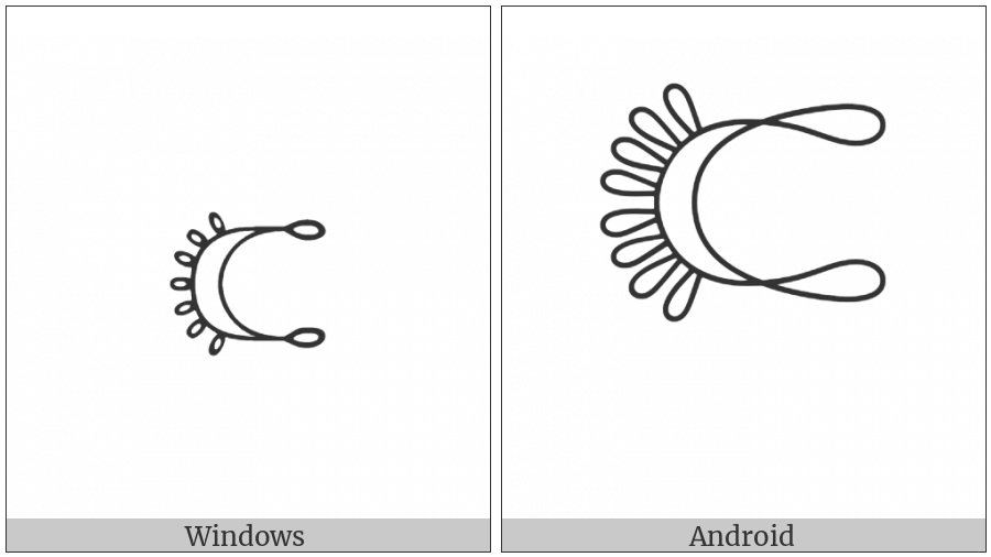 Egyptian Hieroglyph T024 on various operating systems