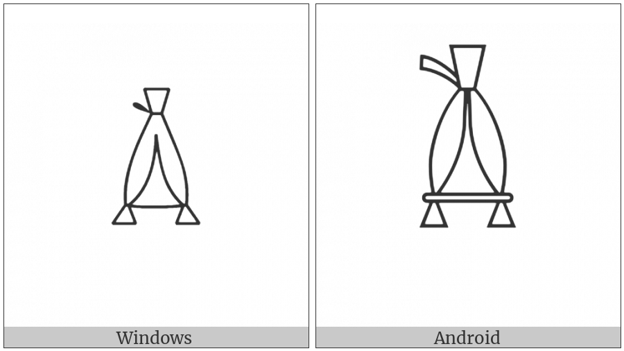 Egyptian Hieroglyph T025 on various operating systems