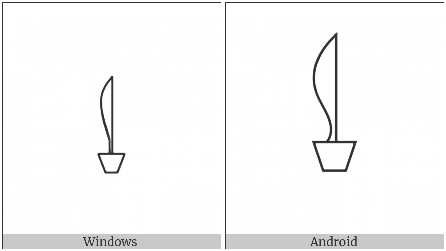 Egyptian Hieroglyph T034 on various operating systems