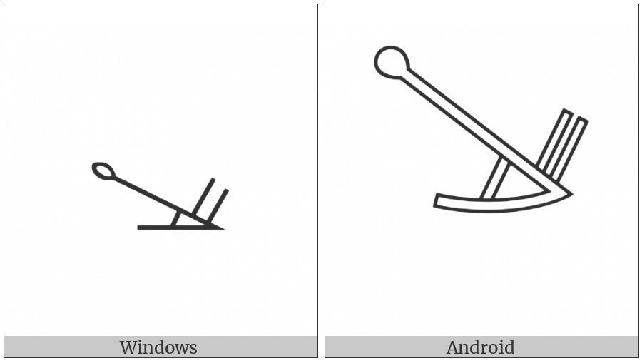 Egyptian Hieroglyph U013 on various operating systems