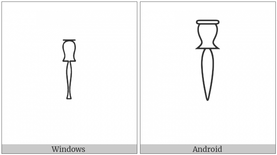 Egyptian Hieroglyph U023 on various operating systems