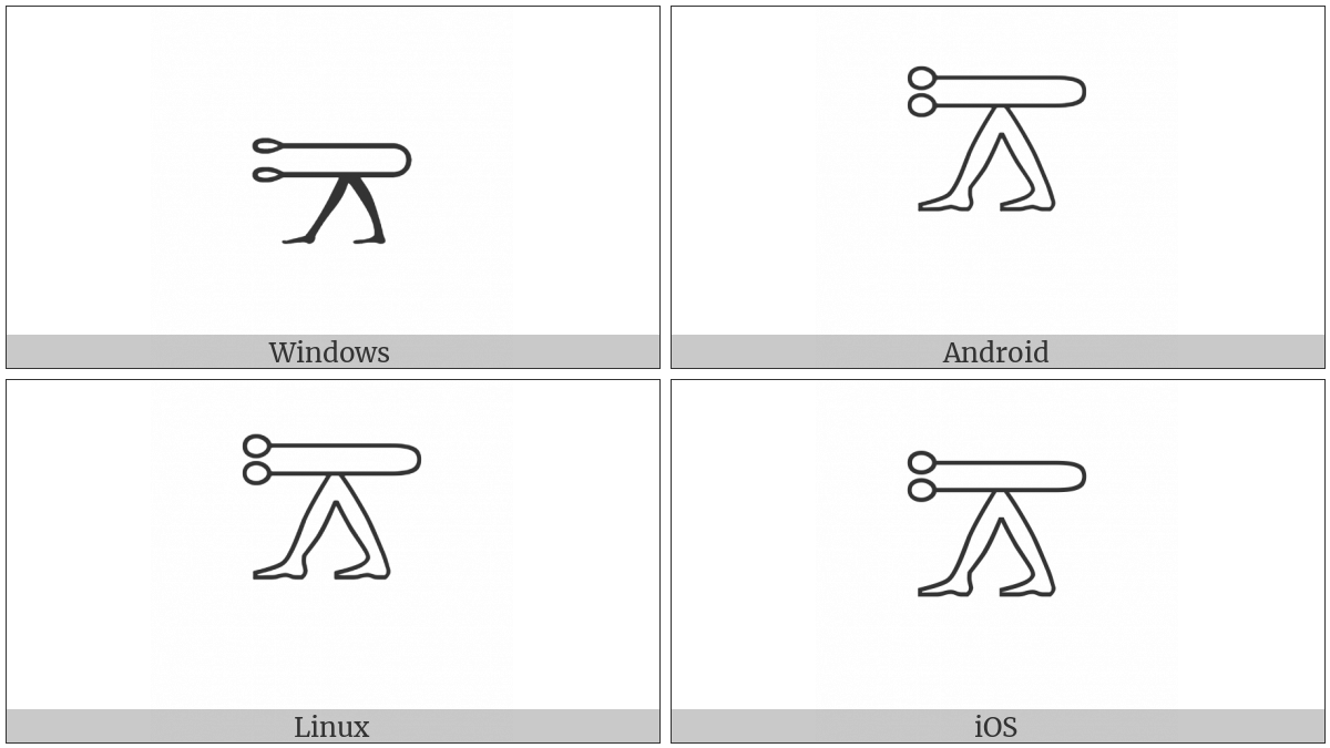 Egyptian Hieroglyph V015 on various operating systems