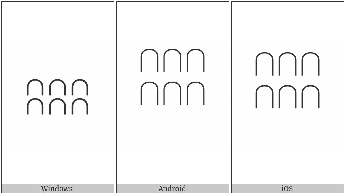 Egyptian Hieroglyph V020E on various operating systems