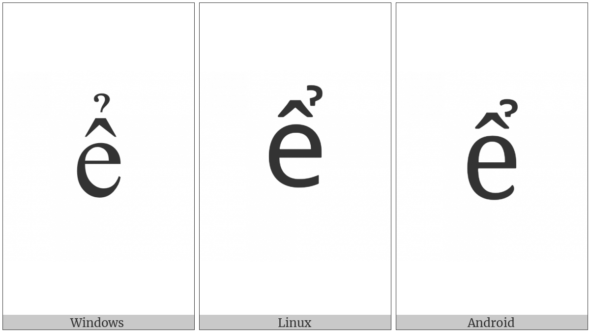 Latin Small Letter E With Circumflex And Hook Above on various operating systems