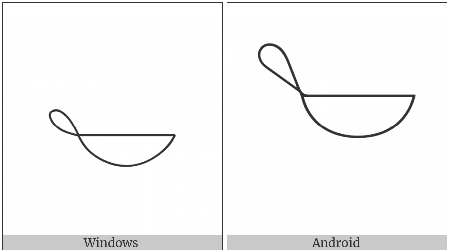 Egyptian Hieroglyph V037A on various operating systems