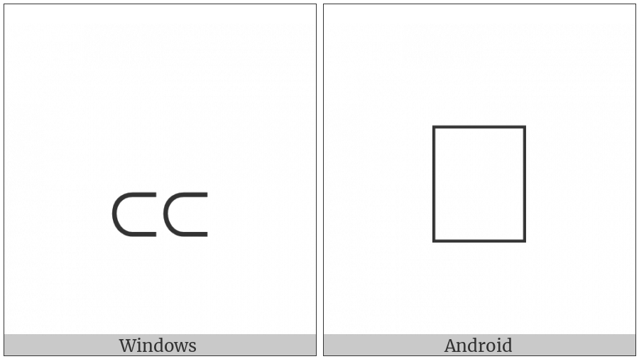 Egyptian Hieroglyph V040A on various operating systems