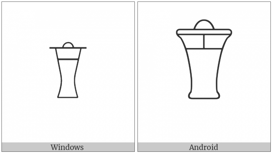 Egyptian Hieroglyph W002 on various operating systems