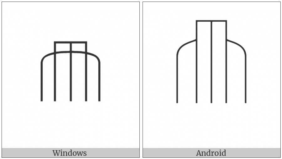 Egyptian Hieroglyph W017A on various operating systems