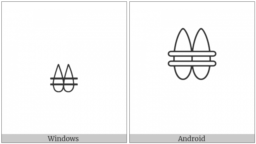 Egyptian Hieroglyph W021 on various operating systems