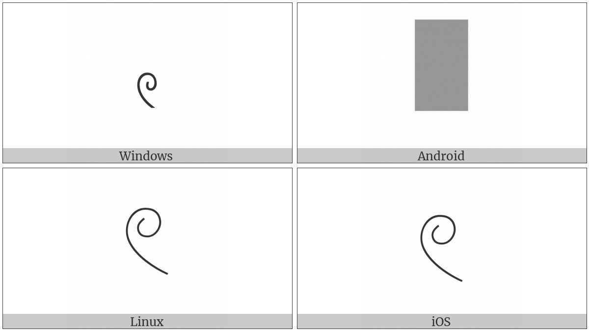 Egyptian Hieroglyph Z007 on various operating systems