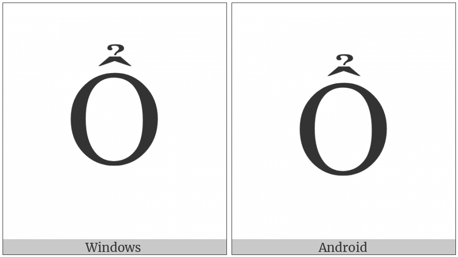 Latin Capital Letter O With Circumflex And Hook Above on various operating systems