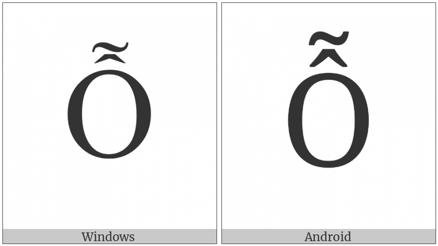 Latin Capital Letter O With Circumflex And Tilde on various operating systems