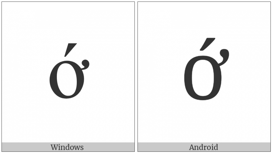 Latin Small Letter O With Horn And Acute on various operating systems